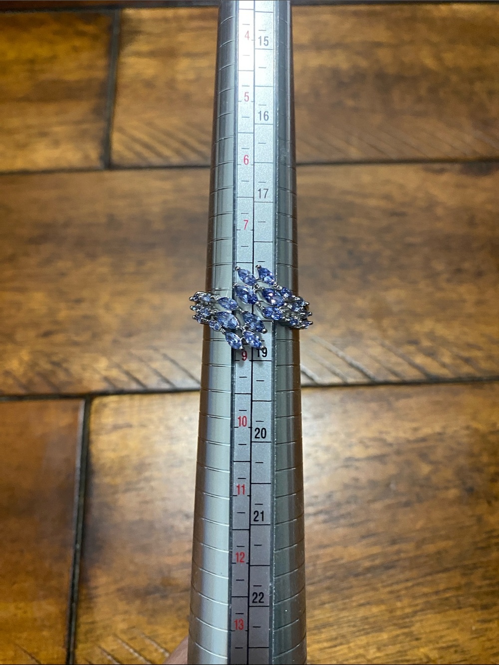 Bomb Party OG Originals Ring - Light Tanzanite Cubic Zirconia - Rhodium - 8